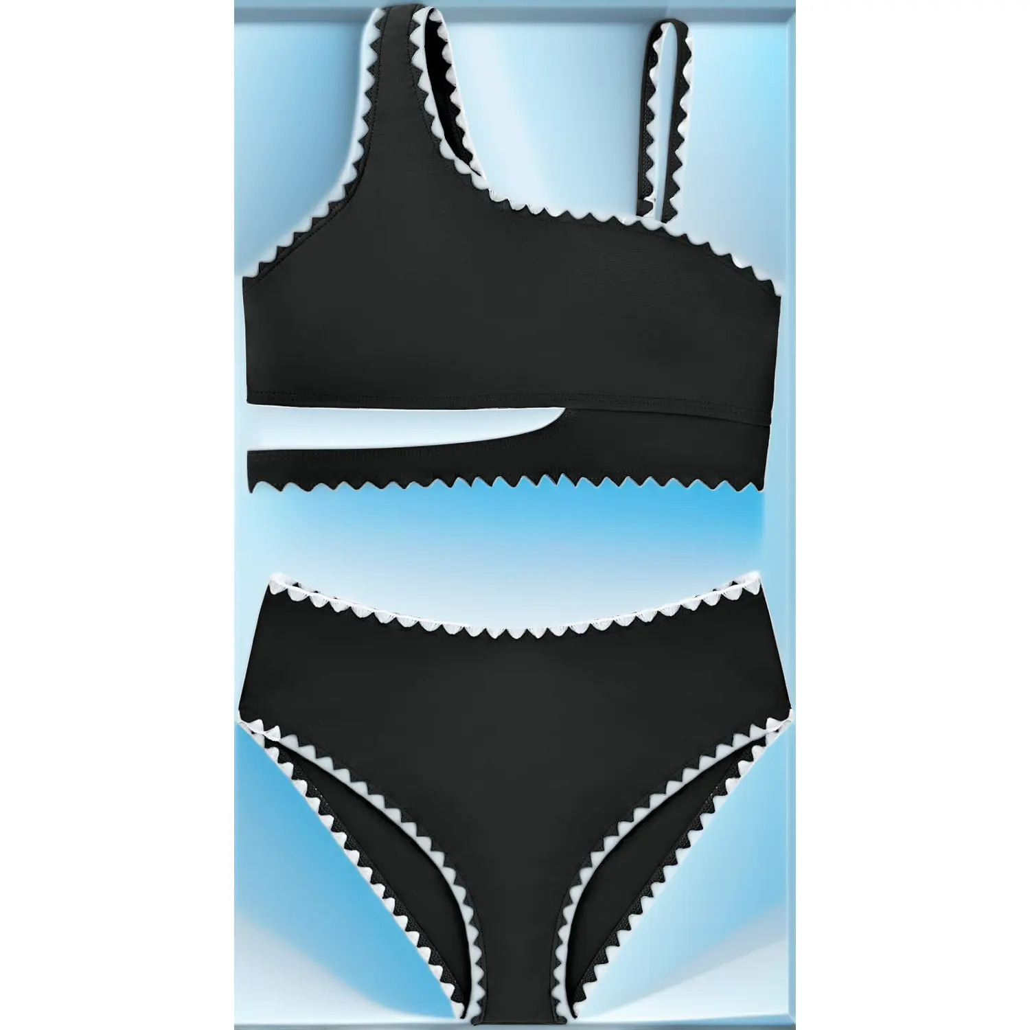 Adjustable Straps Girls Tankini Set – Two Piece Bikini Swimwear with Chest Pads, Full Coverage Bathing Suit for Ages 7–16