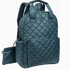 Joan & David Diamond Quilted Puffer Nylon Workbook Backpack