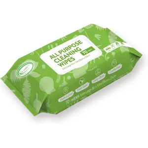 All Purpose Car and Home Cleaning Wipes 70 Count, Extra Large 8" x 10" Size Cleaner Wipes for Car Interior Household Appliance Yoga Mat Desk Gym Equipment Couch Desk & Fabric