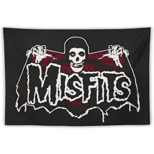 Grunge Punk Music Misfits Tapestry Decorative Wall Art Tapestries Hanging for Home College Dorm Room Decor Poster Banner Flag