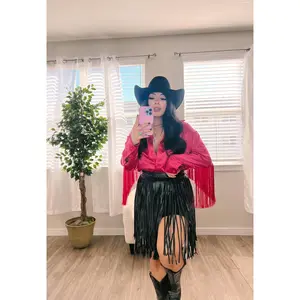 Leather fringe Skirt