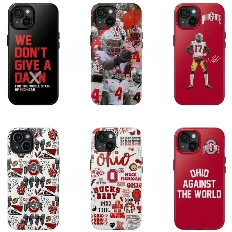 Ohio State Football Team Rugged Themed Phone Case Protection, Shockproof, Anti-Drop, Anti-Fingerprint For IPhone 17-11, Pro Max, Pro Plus, and Samsung S26-23