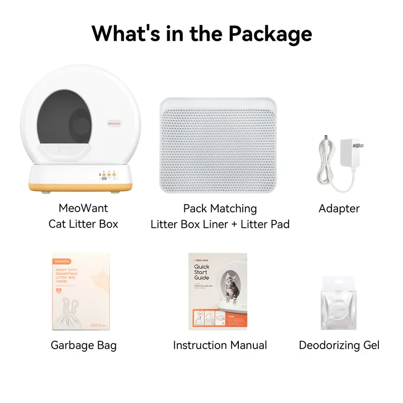 Product Introduction of Meowant SC01 Smart Litter Box – Self-Cleaning, Odor-Free, Pee Guard, Auto Safety Stop, App-Controlled with Mat & Liner 12