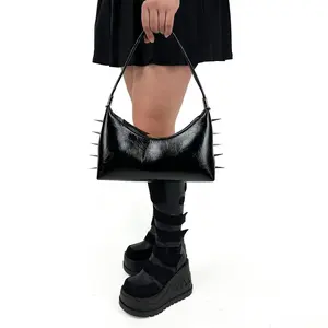 Spiked 3 in 1 Convertible Shoulder Bag by Wicked Misfit