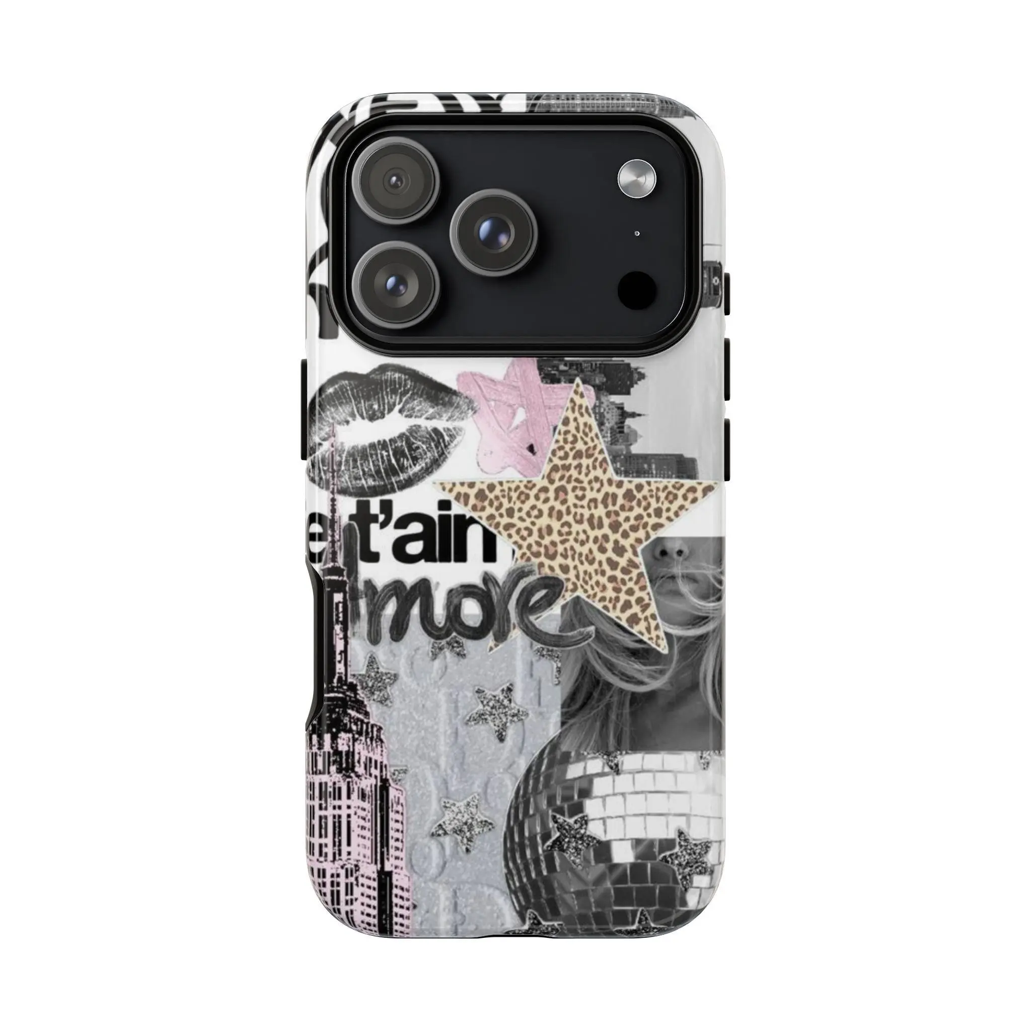This 2-in-1 phone case features a disco city star patchwork design, offering durability, shock absorption, protection, Shockproof. Compatible with iPhone 17, 16, 15, 14, 13, 12, 11 Pro Max Plus, and Samsung Galaxy S25, S24, S23 Ultra