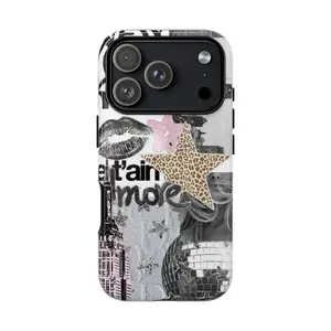 This 2-in-1 phone case features a disco city star patchwork design, offering durability, shock absorption, protection, and a stylish look. Compatible with iPhone 17, 16, 15, 14, 13, 12, 11 Pro Max Pro Plus, and Samsung Galaxy S25, S24, S23 Ultra.