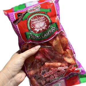 5-Pack Winnuts Papas Caseras a la diabla 160g Mexican style red chili seasoned Snack potato Chips  Spicy Botanas mexicanas  Crunchy Crispy