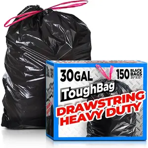 30 gallon trash bags drawstring 150 count large black garbage bags 30 gallon heavy duty 30 gallon trash can liners for kitchen commercial lawn