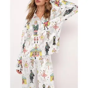 Nutcracker Ballet Christmas Satin Pajama Set