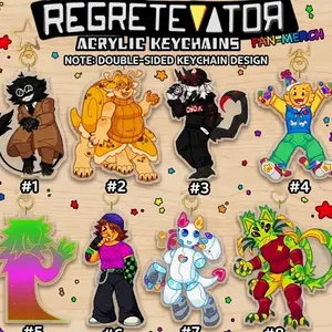 REGRETEVATOR - Keychains: Bive, Split, Pest, Poob, Party Noob, Unpleasant Gradient, Infected, Prototype, Gnarpy