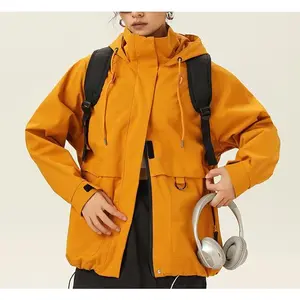 Waterproof Windproof Men's Women's Outdoor Jacket for Hiking Camping Rain-rated Abrasion-resistant Tear-resistant Triple-proof Technology Fabric