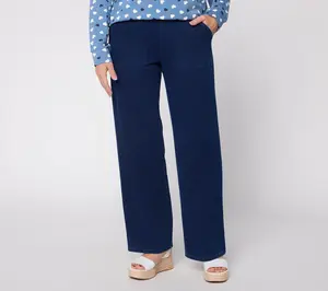 Denim & Co. Regular Comfy Knit Air Wide Leg Pants with Pockets