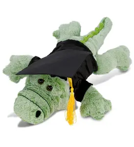 DOLLIBU Large Polyester Alligator Stuffed Toy - Super-Soft, Removable Cap, Ideal Gift for Graduates