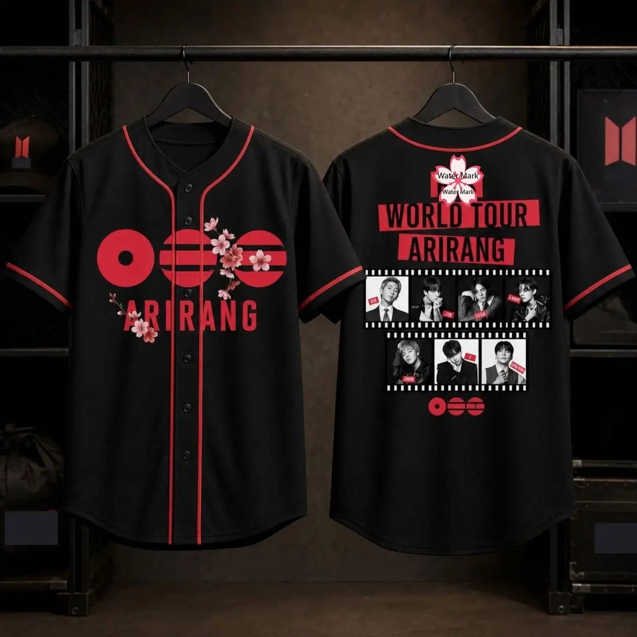 Bangtan Tour Baseball Jersey, Y2K Kpop Fan Gift, Concert Outfit, Cyber Pop Button Up Fan Shirt