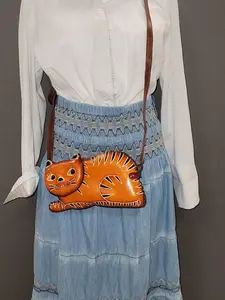 Leather Cat Purse Crossbody for Women - Cute and Functional Wallet