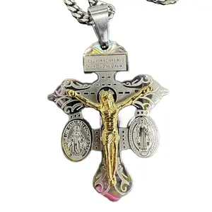 Stainless Steel Pardon Cross with Chain 24”