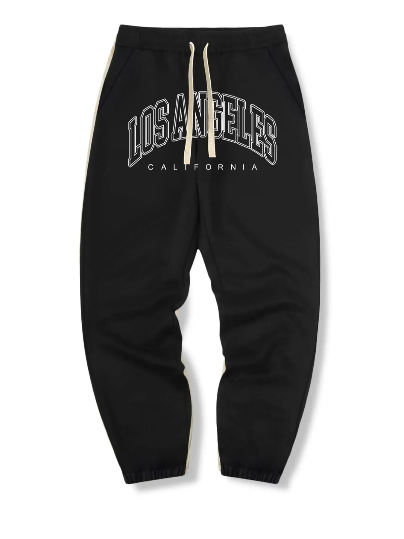 Men's Casual Letter Print Drawstring Waist Sweatpants, Pants for Men, Regular Fit Elastic Waist Pocket Jogger Pants for Summer Spring Fall, Men's Trou