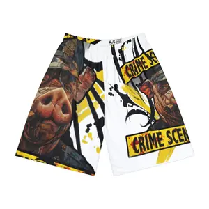 Crime Scene Pig Graphic Sports Shorts