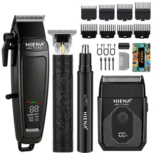 Electric Hair Trimmer Kit with USB Charging, Men's Electric Shaver Includes Professional Scissors, Sculpting Scissors, Razor, Comb, and Hair Cover, Cordless USB Charging, Home Hairdressing Set, Perfect Gift for Men