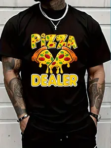 100% Cotton Delicious Pizza Fans And Foodie Apparel Pizza Dealer Pizza Lover T-Shirt Women's Men's Graphic Tee Crew Neck summer vacation Tops