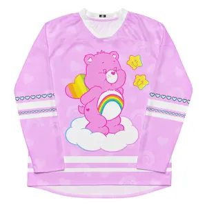 Cheer Bear Pink Pastel Rave Jersey - Angel Number 1111 Spread Cheer Shirt - Kawaii Rainbow Care Bear Outfit - Oversized Soft Girl Aesthetic Top - Unisex Festival Wear