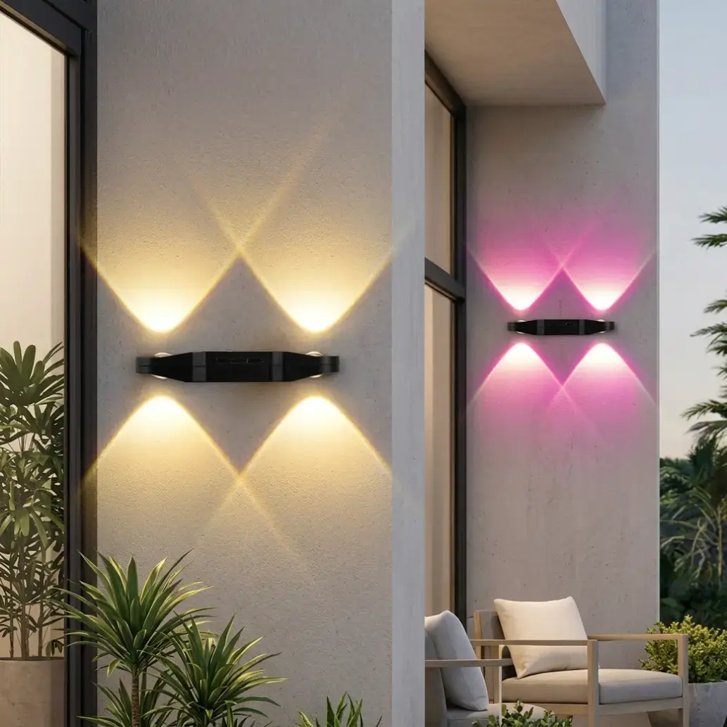 【2-Pack Rechargeable RGB Human Body Induction Night Light】Up and Down Lighting, USB Type-C Charging, Magnetic Installation, Colorful Neon Light, Motion Sensor LED Wall Lamp, Suitable for Home Decoration, Bedroom, Living Room - Office Ambient Lighting,summ