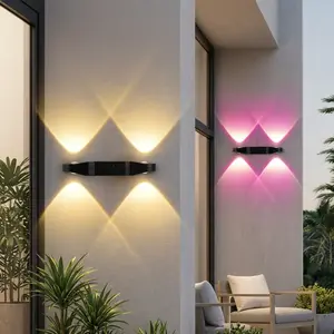 【2-Pack Rechargeable RGB Human Body Induction Night Light】Up and Down Lighting, USB Type-C Charging, Magnetic Installation, Colorful Neon Light, Motion Sensor LED Wall Lamp, Suitable for Home Decoration, Bedroom, Living Room - Office Ambient Lighting,summ
