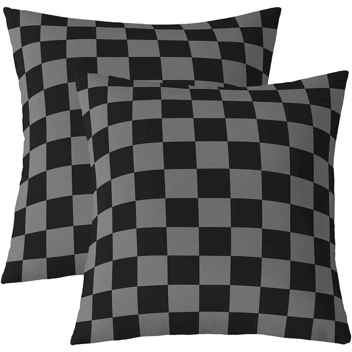 Checkered Retro Throw Pillow Covers Black Grey Plaid Cushion Covers Geometric Vintag Couch Modern Simple Groovy Aesthetic Cushion Case Decor