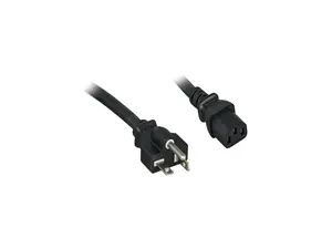 Nippon Labs 14 AWG AC Power Cord NEMA 5-20P To C13, SJT, 15A/125V, NEMA 5-20P to IEC-60320-C13, Black 12ft. Power Cable
