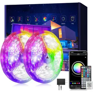 Led Lights for Bedroom 200ft (2 * 100FT) Music Sync Color Changing Led Strip Lights, RGB Led Light Strip with Remote and App Control, Cuttable Led Tape Light for  Decor Gaming Accessories
