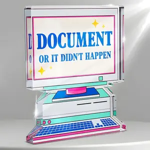 Acrylic Ornament, Creative Document Did Not Happen Desktop Ornament, Office Desktop Decoration, Work Gift for Human Resources, Office Stationery & Supplies, Office Home Decor