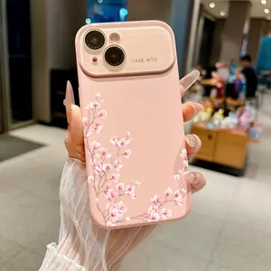 Elegant blooming cherry blossoms with soft romantic charm Suitable for iPhone 17 16 15 14 13 12 Mini Plus Pro ProMax Dopamine-hue silicone case—slim, shockproof, full camera protection, microfiber-lined. Minimalist & fresh.