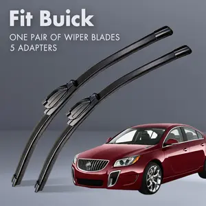 Fit Buick,Universal All-Season Windshield Wipers Ultra Quiet Frameless Blades, OEM Quality,Streak-Free 5 Adapters,  Easy Install Car Parts