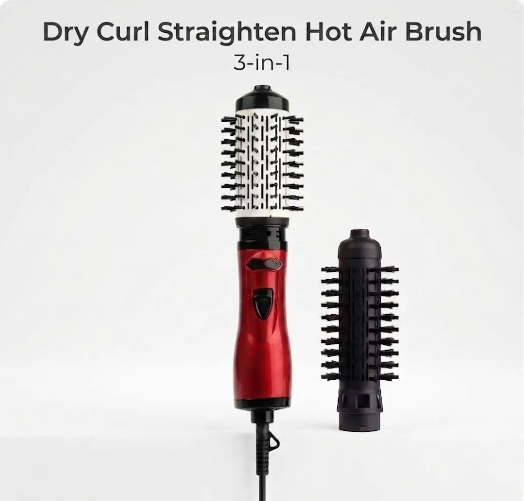 3-in-1 Auto-Rotating Hot Air Brush - 2 Barrels, Ceramic Negative Ion Hair Dryer Volumizer for Daily Frizz-Free Hair Styling, Multistyler Styler, Short Hair Hairstyles