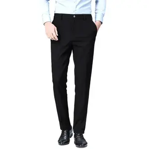 ESSYSHE Men’s Slim Fit Dress Pants Flat Front Tapered Dress Pants Stretch Suit Pants for Men 012Black A31x28