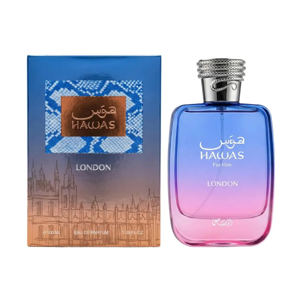 Rasasi Hawas London Eau de Parfum for Men 3.4 oz / 100ml | Unique Spicy & Floral Fragrance