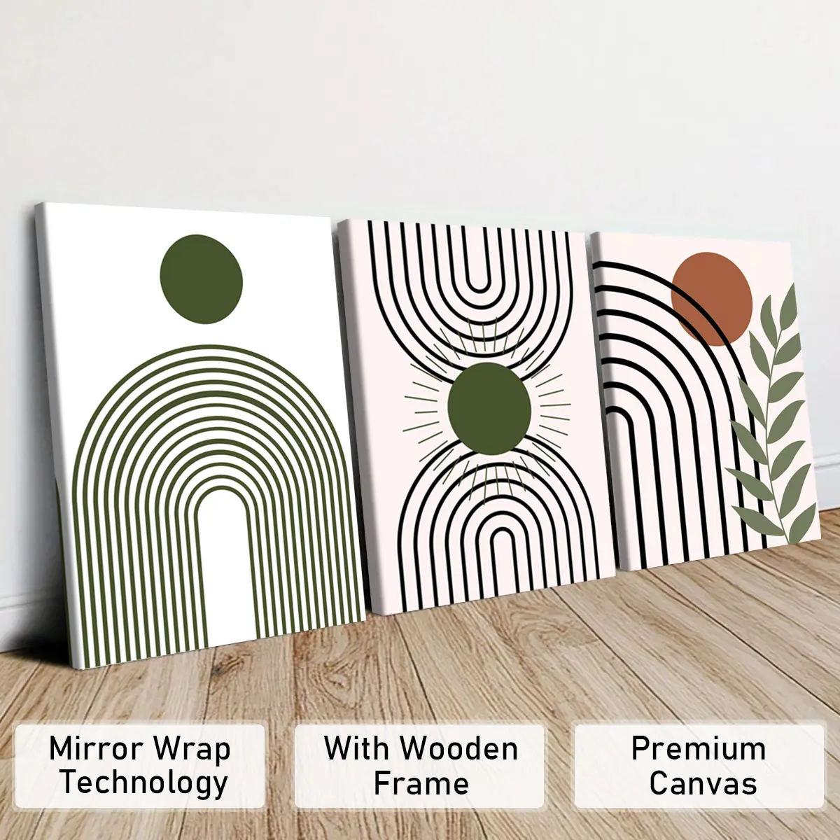 3 Counts Wooden Framed Canvas For Home, Artistic Appeal Abstract Theme Geometric Design Art Posters Print, Perfect Living Room Decoration, Modern Art, Fashion Family Poster, Wall Art Decoration, High Definition, Waterproof, Artwork