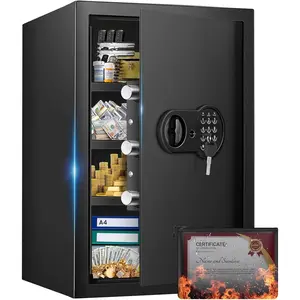 23.62'' Tall   Safe Box, Safe with Fireproof  Document Bag, Digital Keypad and 3 Removable Steel Shelves,  Box for    Valuables