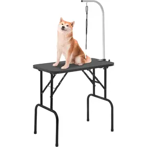 BestPet 32in 36in Dog Grooming Table Foldable Home Pet Bathing Station with Adjustable Height Portable Drying Table with Arm Noose for Medium Small Dogs (32 Inch)