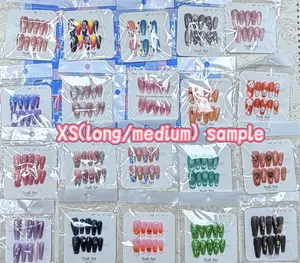 Elena:20sets handmade press-on nails selectable size and length random style