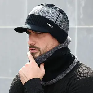 Hot Sale Men Winter Warm Suit Classic Plush Fur Lined Winter Hat Male Outdoor Keep Warm Hat Cap