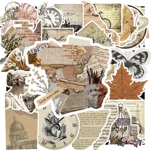 Vintage Aesthetic Sticker Pack (50/100 pcs) – Waterproof Decorative Stickers for Laptop, Phone, Journal