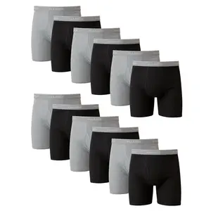 Hanes Men's Underwear Boxer Brief Pack, 12-Pack, Moisture-Wicking Cotton Briefs with Comfort Flex Waistband