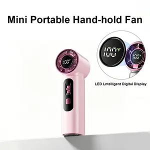 New 100 Levels High Speed Handheld Cooling Fan USB Mini Portable Rechargeable Turbo Fan M05 Handheld Pocket Fan