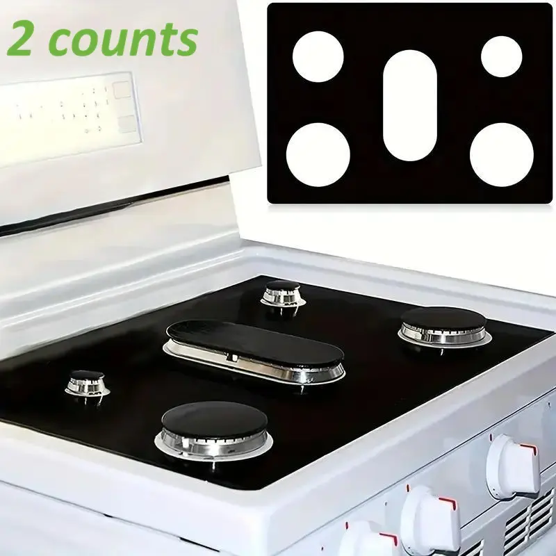 2-Pack Gas Stove Mats for Samsung Cooktops, Perfect Fit, Reusable Non-Stick Oven Mats, Easy to Clean, Keep Your Stove Clean, Kitchen Protection, Indoor Grill Accessories