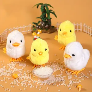 Plush Walking Chicken Toys - Realistic Fluffy Yellow & White Chick Figures with Interactive Movements, Cute Decor & Gift for Animal Lovers, Ideal for Collection & Desktop Ornament, Novelty Toy for Leisure & Fun