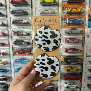 Cow Print Car Coaster