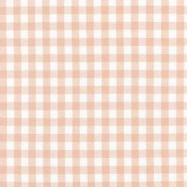 Light Peach Cotton Gingham Custom Fitted Crib Sheet