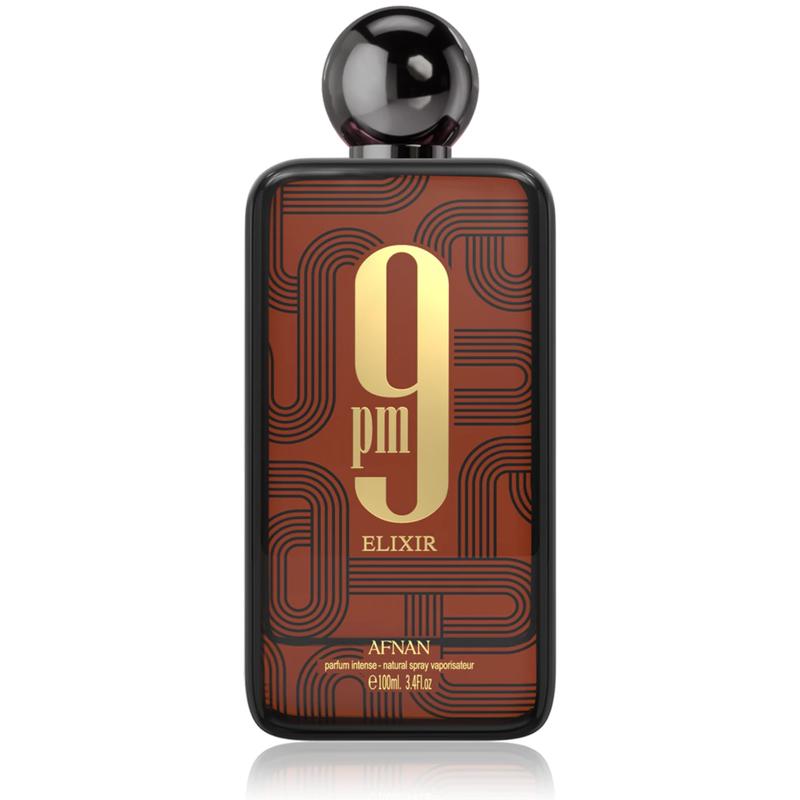 Afnan 9 PM Elixir Extrait de Parfum 100ml Spicy Amber Leather Fragrance Nutmeg Vanilla Notes Wood Floral for Men Women Bold Captivating Unisex Perfume