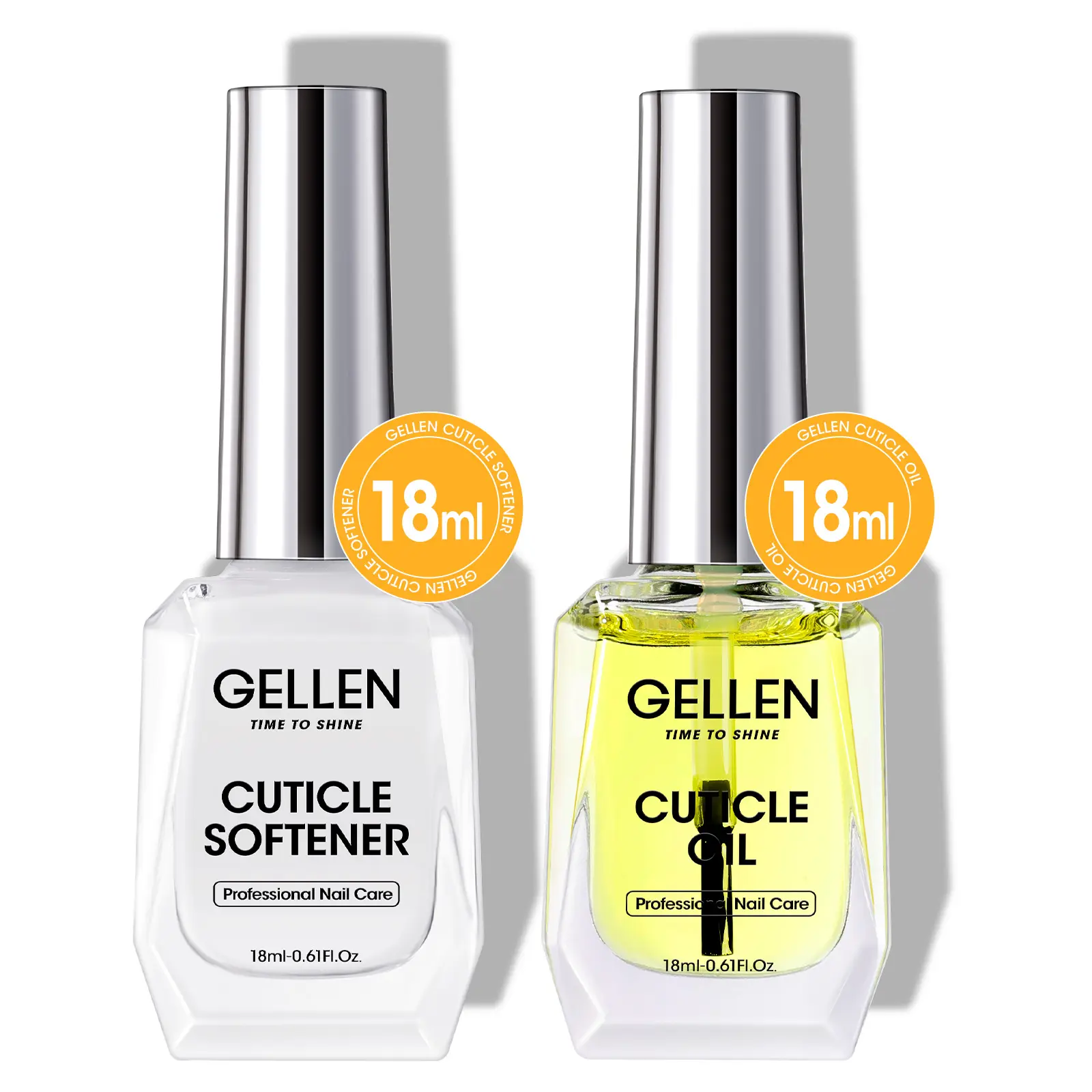 Gellen Cuticle Oil & Softener for Nails, 2 Pcs 18ml 2 in 1 Nail Care Kit